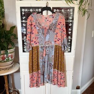 ODDY Multicolor Boho Midi Dress